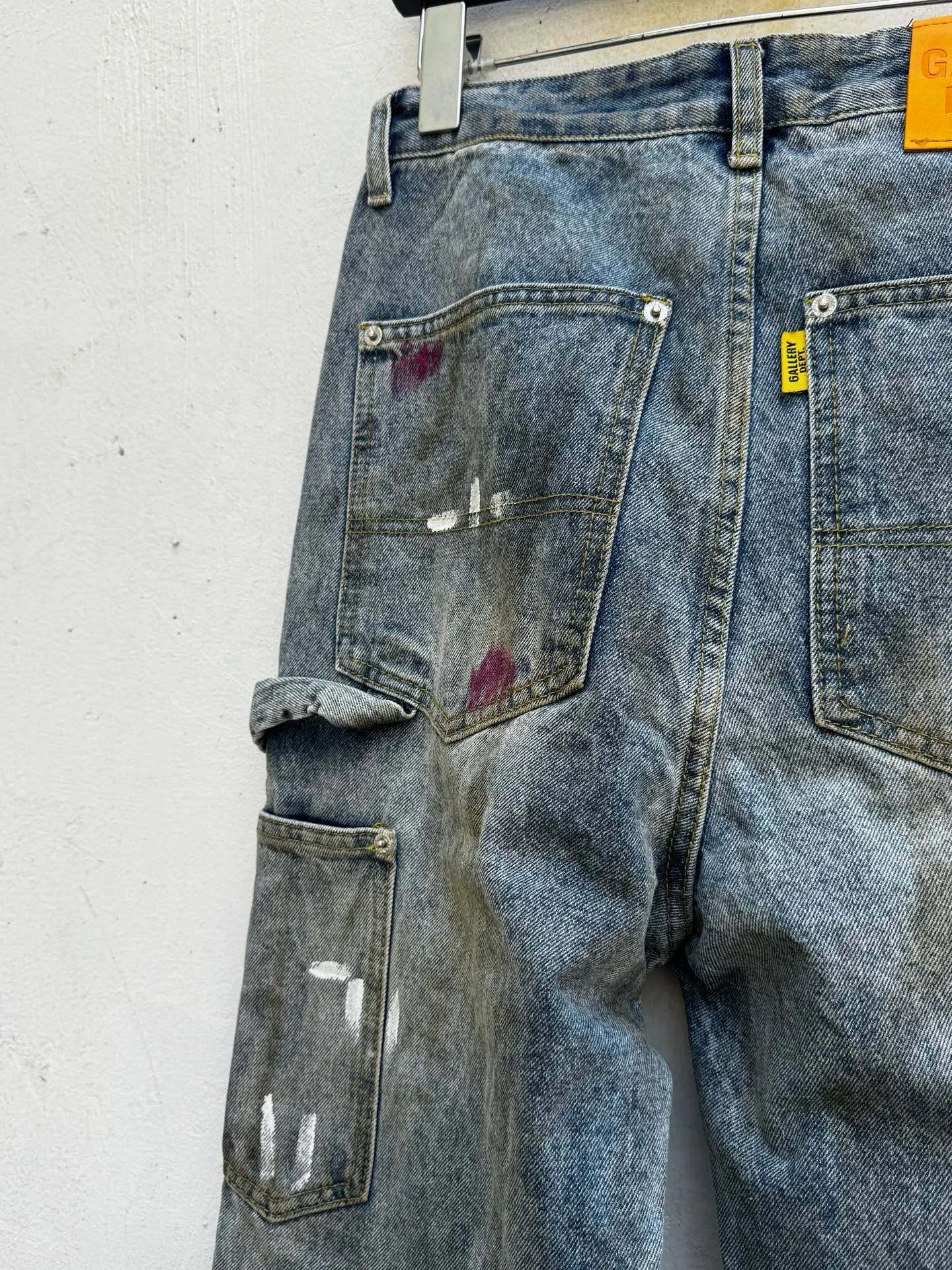 P260💰G97 GALLERY DEPT. Logging retro old stained ink denim bell bottoms washed jeans Size: 28 30 32 34 36
